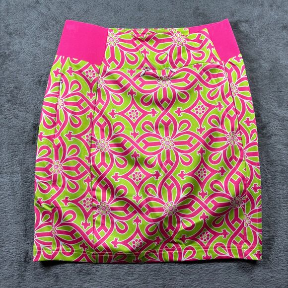 Gretchen Scott Pull On Jersey Skippy Skort Skirt Active Piazza Lime Pink C208 - Picture 4 of 10